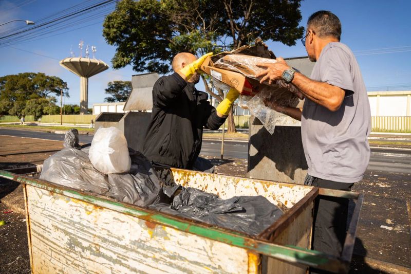 Junk removal crew loading branches and yard waste into a hauling truck